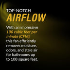 SNP100 | 100 CFM | 0.8 Sone | No Attic Access Required Bathroom Ventilation Exhaust Extractor Fan