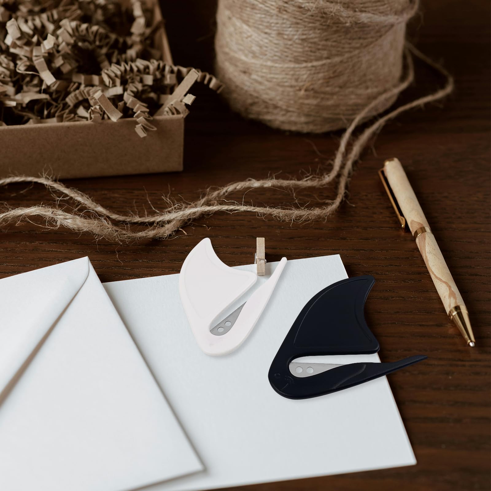 ZUFECY 4 stk kuvertåbner, bærbare brevskærere med skarpe klinger til effektiv postpakke, papirkut, kuvertskærer, sikker poståbner