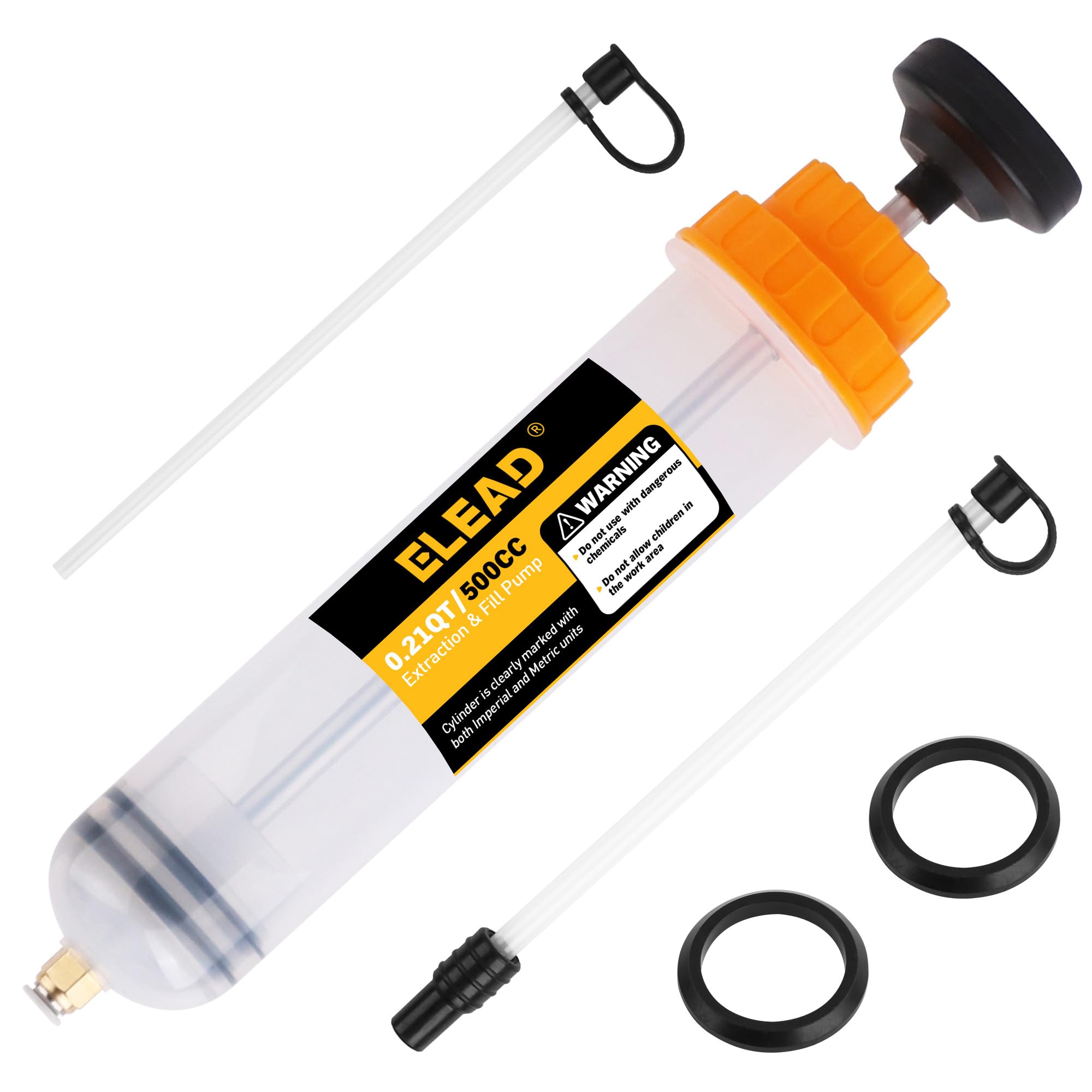 ELEAD 200CC Siphon Pump, Oil Extractor Pump, Oil Pump, Transfer Pump, Fluid Extractor, Fluid Syringe Extractor, Car Vacuum Fuel Transfer, Siphon Pump for Gasoline Hand Cleaner for auto Mechanics
