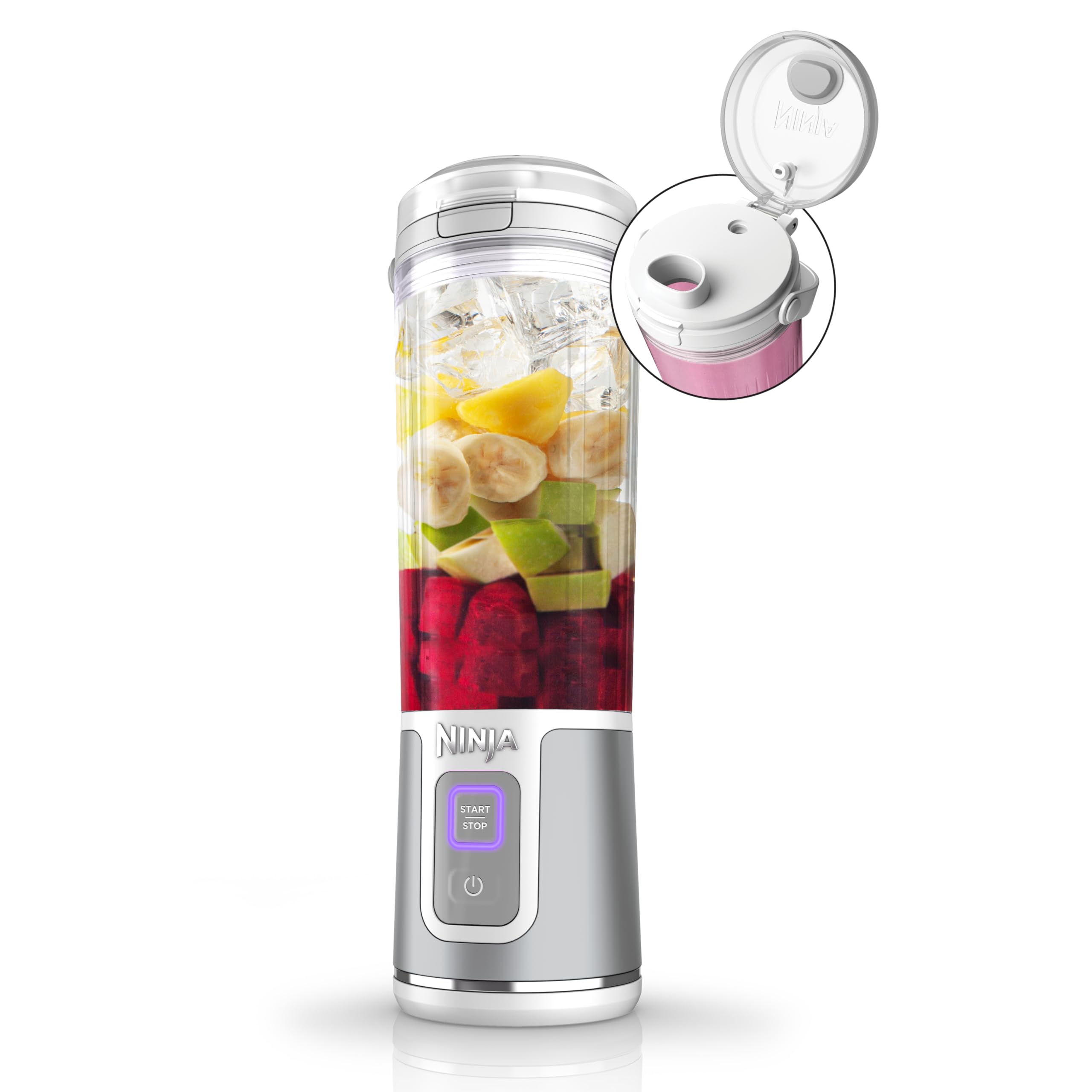 Ninja Blast Portable Blender, Cordless, 18oz. Vessel, Personal Blender For-Shakes and Smoothies, BPA Free, Leakproof-Lid and Sip Spout, USB-C Rechargeable, Dishwasher Safe Parts, Tinted Aqua, BC151AQ