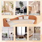 Couch Sets - Modern Curved Sectional Sofa Set with Chair, Stylish Sectional Couches with Coffee Table for Living Room, Office, Lounge, and Reception Areas (Orange Sofa-2 Sofa Chair, 78IN)