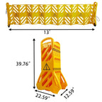 13 Foot Portable Driveway Fence Safety Barriers Barricade Expandable Mobile Folding System for Construction Traffic Control Driveway Gate Outdoor