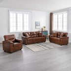 Morden Fort White Leather Love seat and Sofa Set, Modern Luxury and Comfy Furniture Sleeper Couches for Living Room, Apartment, Office, Lounge Room