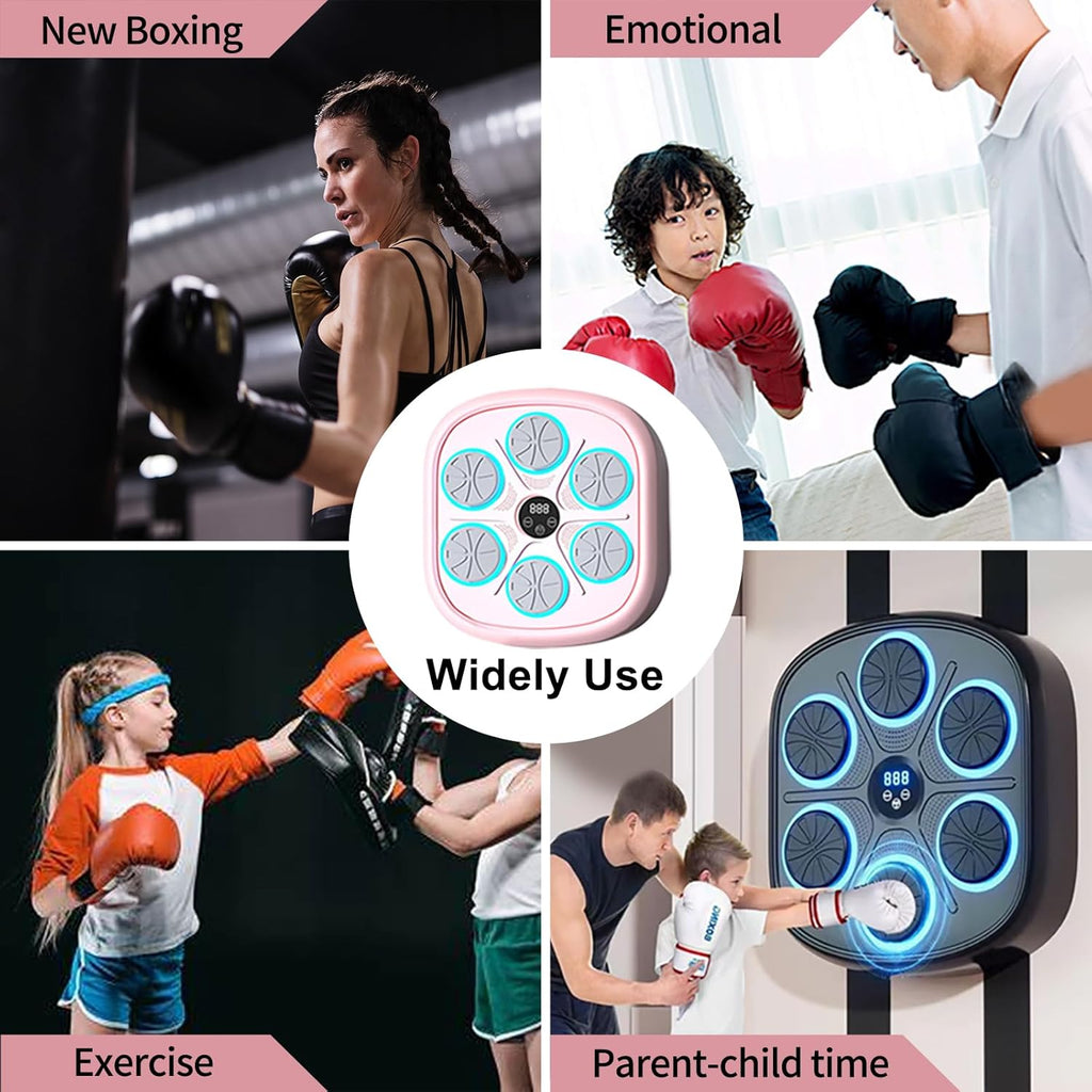 2025 Smart Wall-Mounted Music Boxing Machine with Gloves, Pink - Home Gym Workout Equipment for Indoor Fitness Training, Boxing Punching Bag for Women & Men