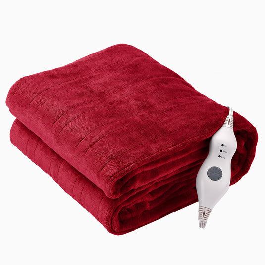 Tefici Electric Heated Blanket Throw, Super Cozy Soft 2-Layer Flannel 50" x 60" Heated Throw with 3 Heating Levels & 4 Hours Auto Off, Machine Washable, ETL&FCC Certified, Home Office Use,Camel