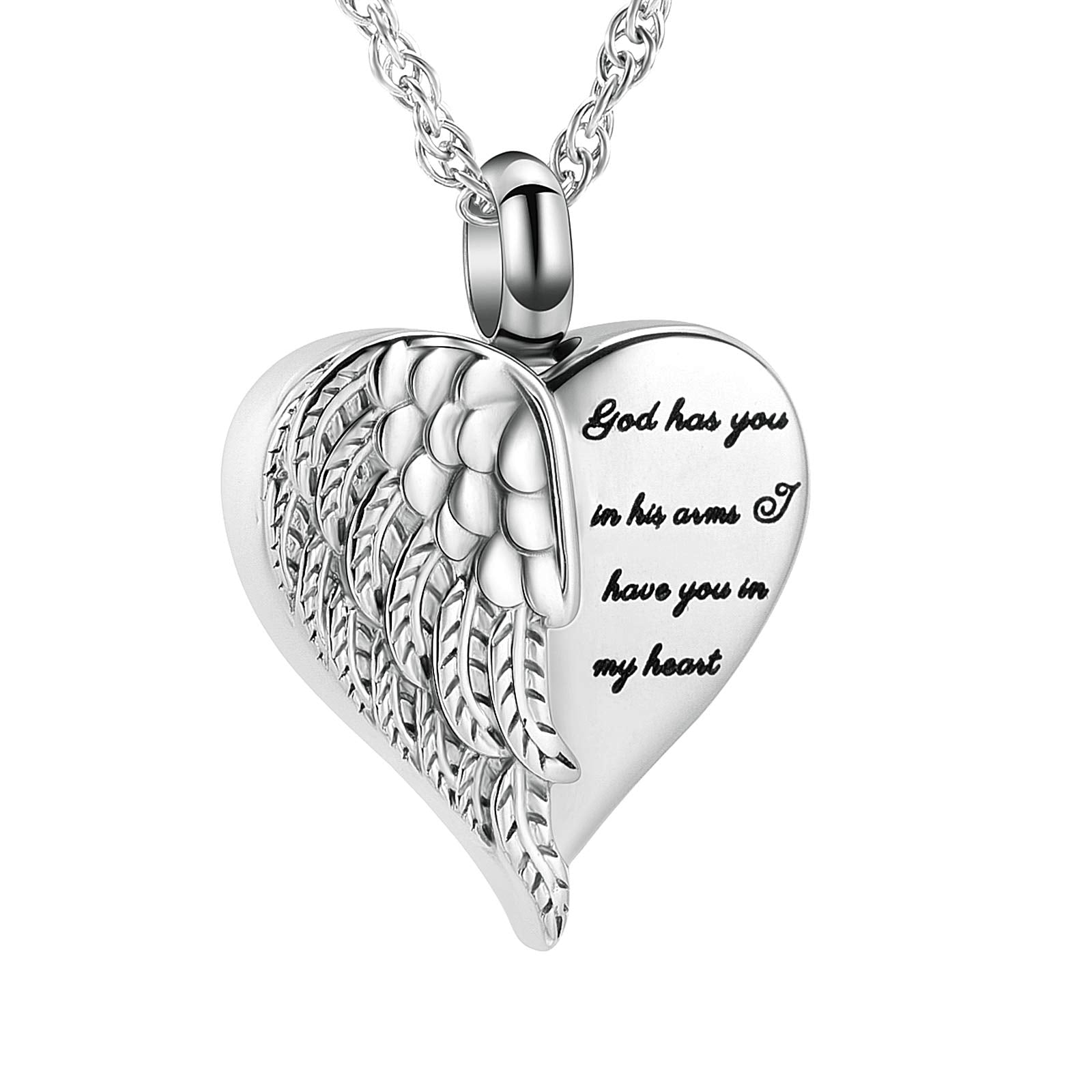 shajwo Cremation Heart Urn Necklace Ashes Jewelry for Women Men Keepsake Pendant Memorial Locket Ash Holder