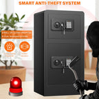 7.5 Cuft Extra Large Safes for Home Use with TWO DOOR, Fireproof Home Safe Box with Electronic Keypad, Spare Key, Smart Alarm, Mute Mode, Anti-theft Fire proof Safe for Documents, Jewelry, Medicines