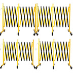 11 Traffic Barricade with Casters, Metal Expandable Barricade, Folding Security Gate, Retractable Fence Outdoor Barricade Fence for Construction Area, Traffic Control（2 Pack)