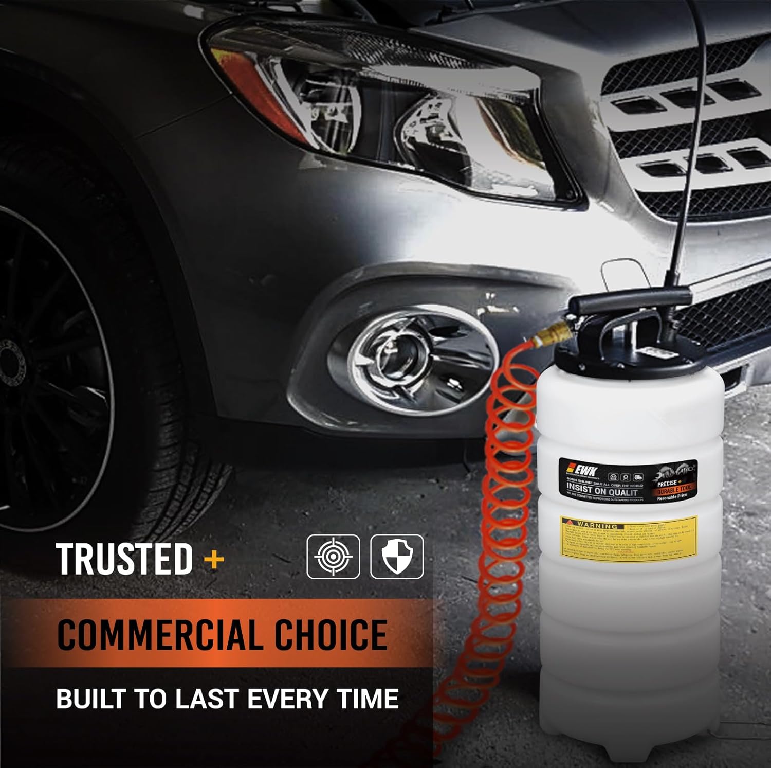 EWK 15L Pneumatic/Manual Oil Extractor Pump, Fluid Evacuator for Oil Change, Large Capacity Vacuum Evacuation Tool for Cars Trucks and Agricultural Machinery