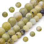 Youngbling Natural Gemstone Beads for Jewelry Making,8mm Black Lava Polished Round Smooth Stone Beads,Genuine Real Stone Beads for Bracelet Necklace 15 Inch(Black Lava,8mm)