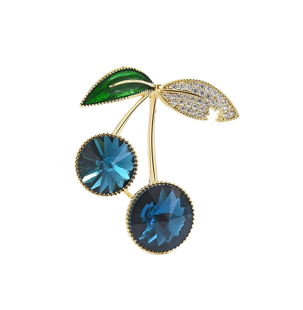 Fruit Brooch Austrian Crystal Rhinestone Brooch 18K Gold Plated Birthstone Lapel Pin Jewelry Birthday Gifts for Women Men