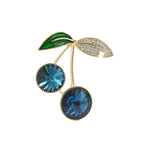 Fruit Brooch Austrian Crystal Rhinestone Brooch 18K Gold Plated Birthstone Lapel Pin Jewelry Birthday Gifts for Women Men