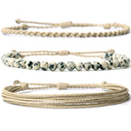 Handmade Natural Stone Beaded Healing Bracelet Gift for Men Adjustable Rope String Bracelet (Lava Rock, Adjustable)