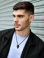 U7 Punk Chameleon/Eagle/Dragon/Hawk/Wolf Necklaces for Men Women, Retro Black Stainless Steel Animal Pendant Personalized Jewelry Gift Cool Necklace with 22 Inch Chain