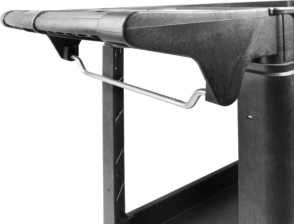 MaxWorks 80855 500-lb Utility Service PP Cart With Two Trays and Wheels 30 Inch X 16 Inch Overall Dimensions