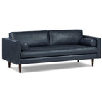 POLY & BARK Napa Leather Couch – Right-Facing Sectional Leather Sofa - Tufted Back Full Grain Leather Couch with Feather-Down Topper On Seating Surfaces – Pure-Aniline Italian Leather – Cognac Tan