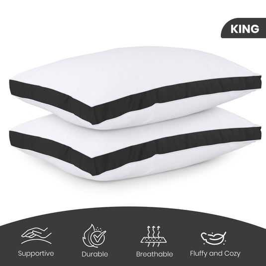 Utopia Bedding Bed Pillows for Sleeping Queen Size (White), Set of 2, Cooling Hotel Quality, Gusseted Pillow for Back, Stomach or Side Sleepers