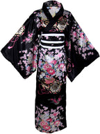 Kimono Costume Adult Japanese Geisha Floral Patten Gown Blossom Bathrobe Sleepwear With Obi Belt