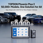 TOPDON Phoenix Plus 2, ECU Coding TOPDON Scanner V2.0, Bidirectional Scan Tool, Topology Map, CANFD, High-End OEM Full System, 42+ Service, FCA SGW AutoAuth, V.A.G Guided, 2 Years Free Update