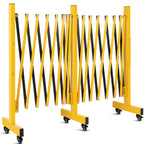 Folding Security Gate Expandable Barricade, Heavy-Duty Retractable Barrier with Wheels for Crowd Control, Traffic, Parking Lots, Warehouses & Residential Use, Lockable Casters, Weather-Resistant Steel
