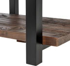 Pomona 27-Inch Rustic Square Coffee Table – Solid Pine Wood with Natural Weathered Finish and Industrial Metal Legs – Small Space Living Room Accent by Alaterre Furniture