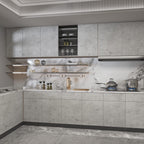 3yecao 31"×591" 3D Extra Wide Thick Grey Concrete Wallpaper Peel Stick Large Size Light Gray Concrete Cement Contact Paper Vinyl Stained Matte Textured Wall Sticker for Office Bathroom Bedroom Walls