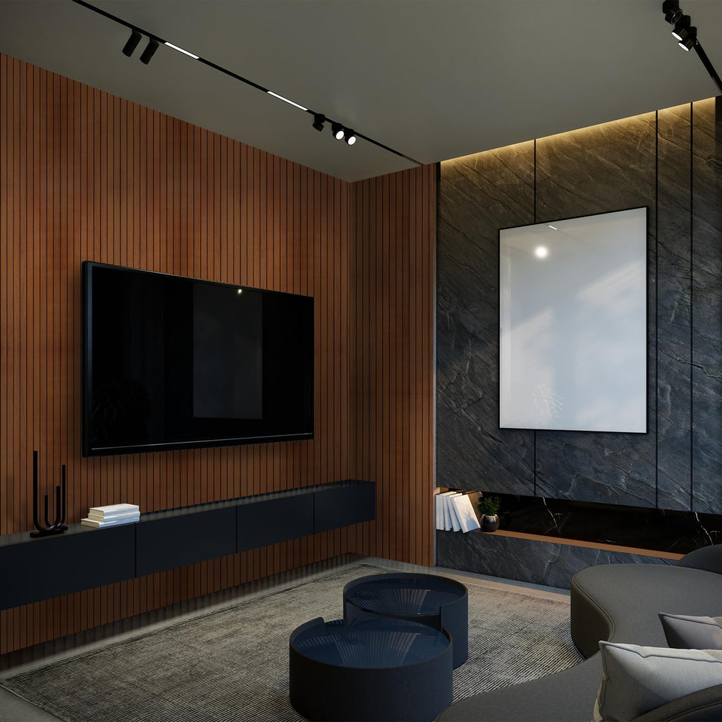 WADILE PVC Wood Grain Panels for Wall, 15.7 in X 17.1 ft Burlywood Soundproof Wall Panels for Wall Paneling Peel and Stick Wall Panels, 3D Wall Panels for Interior Decor, Cover 22.4 Sqft