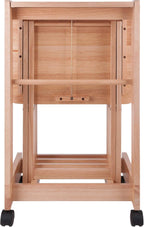 Winsome Brienda Snack Table Set with Mobile Serving Cart, for Living Room, Patio, 32", Natural, Set of 4 Tables