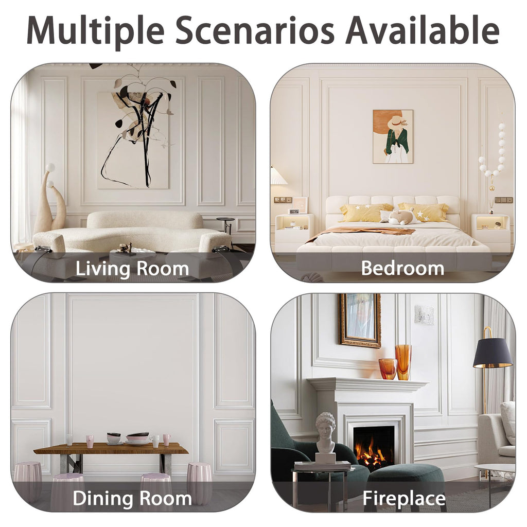 Coengwui Peel and Stick Wall Molding, Chair Rail Wainscoting Panel, Finish Trim for Home Decoration (Paintable White, 9.8ft x 0.9in)