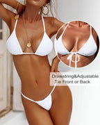 XUNYU Thong Bikini Sets for Women - Brazilian Micro String Bikinis Sexy Two Piece Swimsuit Triangle Top Halter Bathing Suits