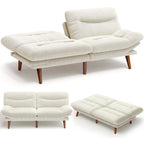 AMADA HOMEFURNISHING ,75″ Convertible Futon Sofa Bed,Loveseat with Adjustable Backrest & Armrests,Folding Futon Sleeper Recliner for Apartment, Living Room or Office, Corduroy Fabric,Grey