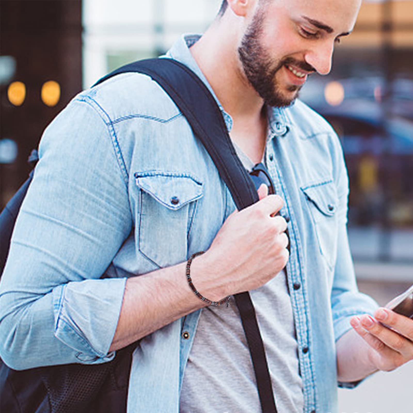 TESTRYE Morse Code Bracelets for Men Women,Morse Code Bracelets with Adjustable String,Inspirational Gifts Friendship Bracelets for Women Men Friends (Fucking badass)