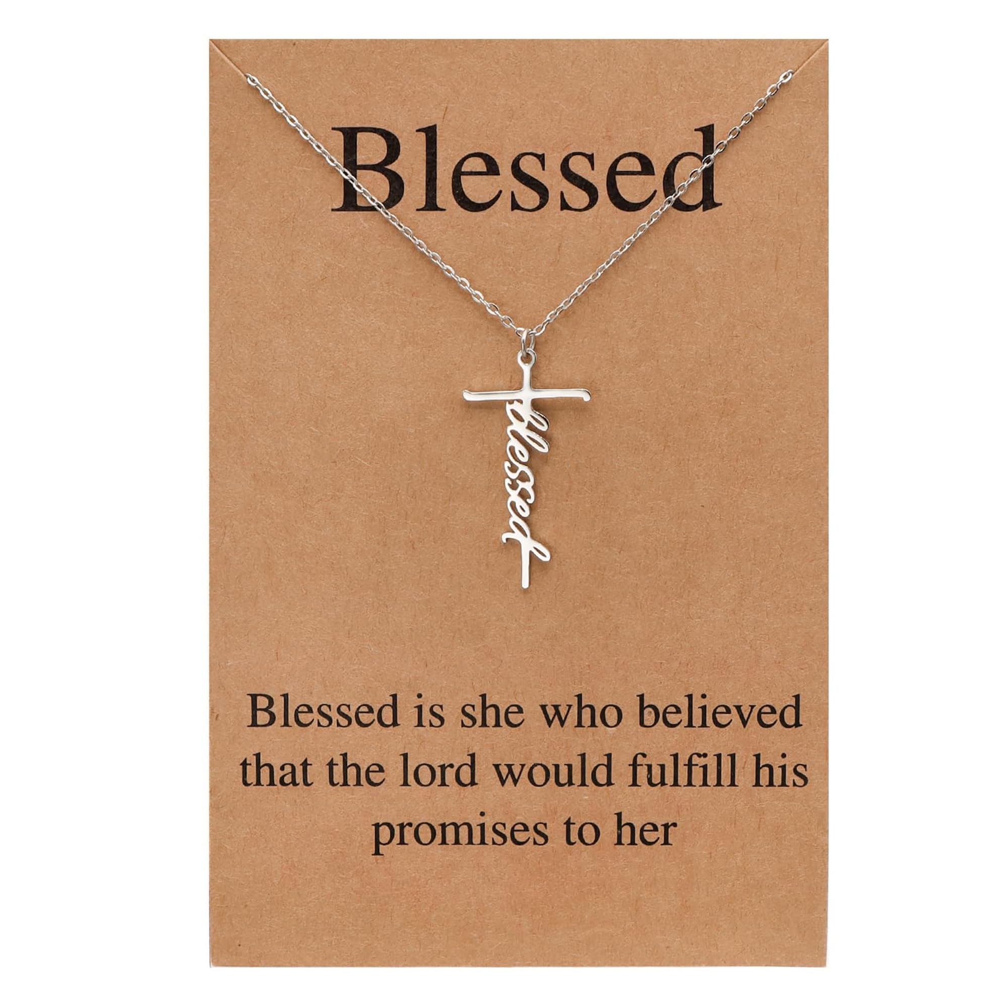 Lcherry Faith Cross Pendant Necklace for Women Religious Christian Jewelry Mother's Day Gifts for Women