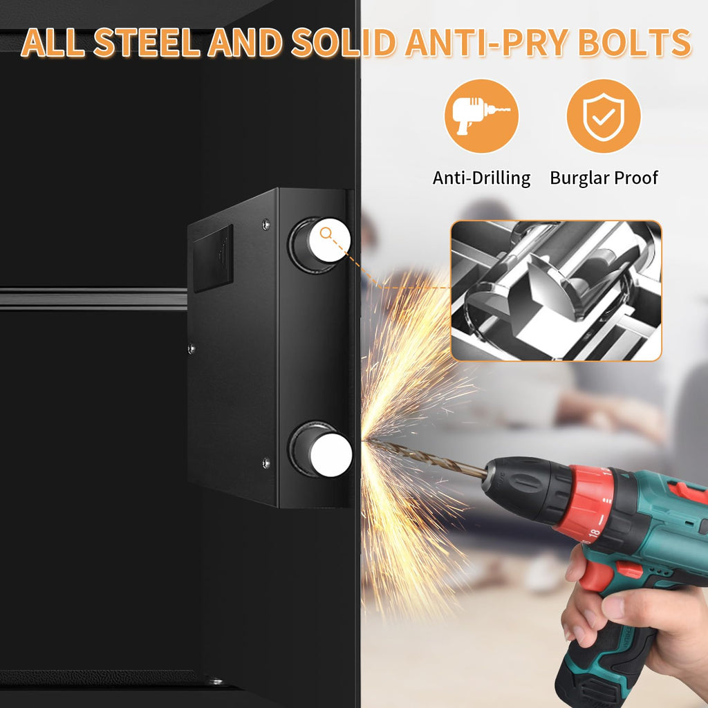 2,5 Kubik großer feuerfester Safe für den Heimgebrauch, digitaler Heimtresor feuerfest und wasserdicht mit elektronischem Tastenfeld und Ersatzschlüsseln, diebstahlsicherer Feuersafe für Geld, Dokumente, Medikamente und Wertgegenstände