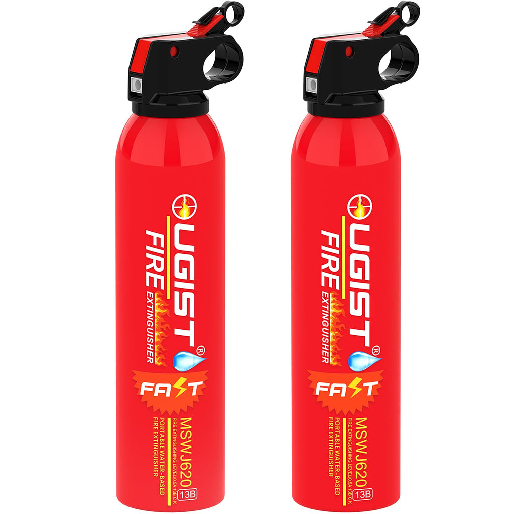 Ougist Small Portable Fire Extinguisher for Home and Kitchen, 21oz Each, 6-Pack, Water-Based Fire Extinguishers for Quick Emergency Response, Prevent Re-Ignition, Ideal for Vehicle and Camping, MSJ620