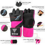 WYOX Gel Boxing Hand Wraps Inner Gloves for Men & Women, 80cm Quick Wrist Straps, Padded Knuckle Protection for Muay Thai Kickboxing, Hand Wraps for Boxing & Martial Arts