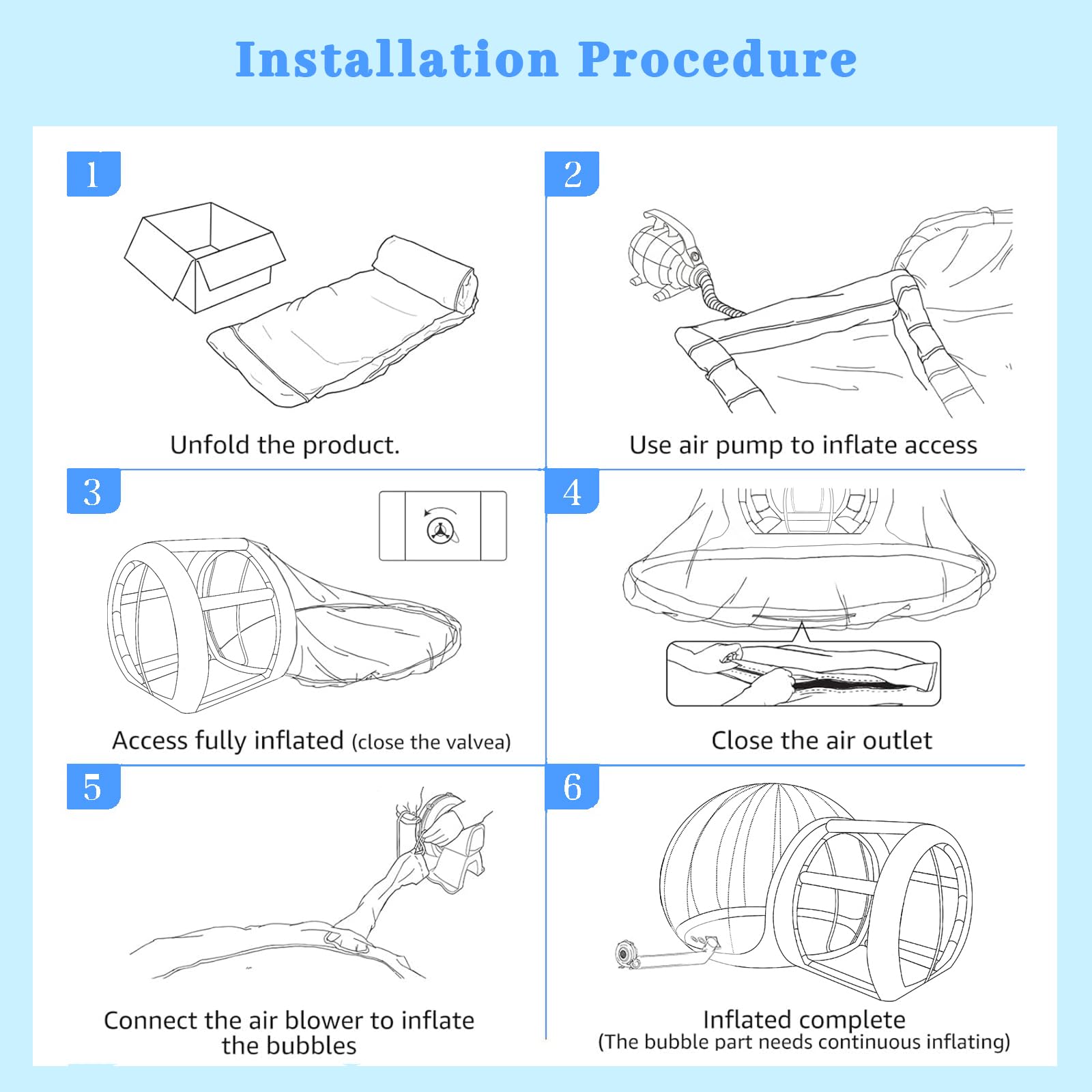 Oppusteligt bobleballonhus med pumpe og UL-blæser, bobletelt til børnefestballoner klare til hjemmefest, indkøbscentre, parker, begivenhedsudstilling (10FT)