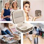 Travel Jewelry Case Petoskey Stone Printed Small Jewelry Box Jewelry Organizer Storage Case Portable PU Leather Mini Jewelry Travel Case for Rings Earrings Necklaces