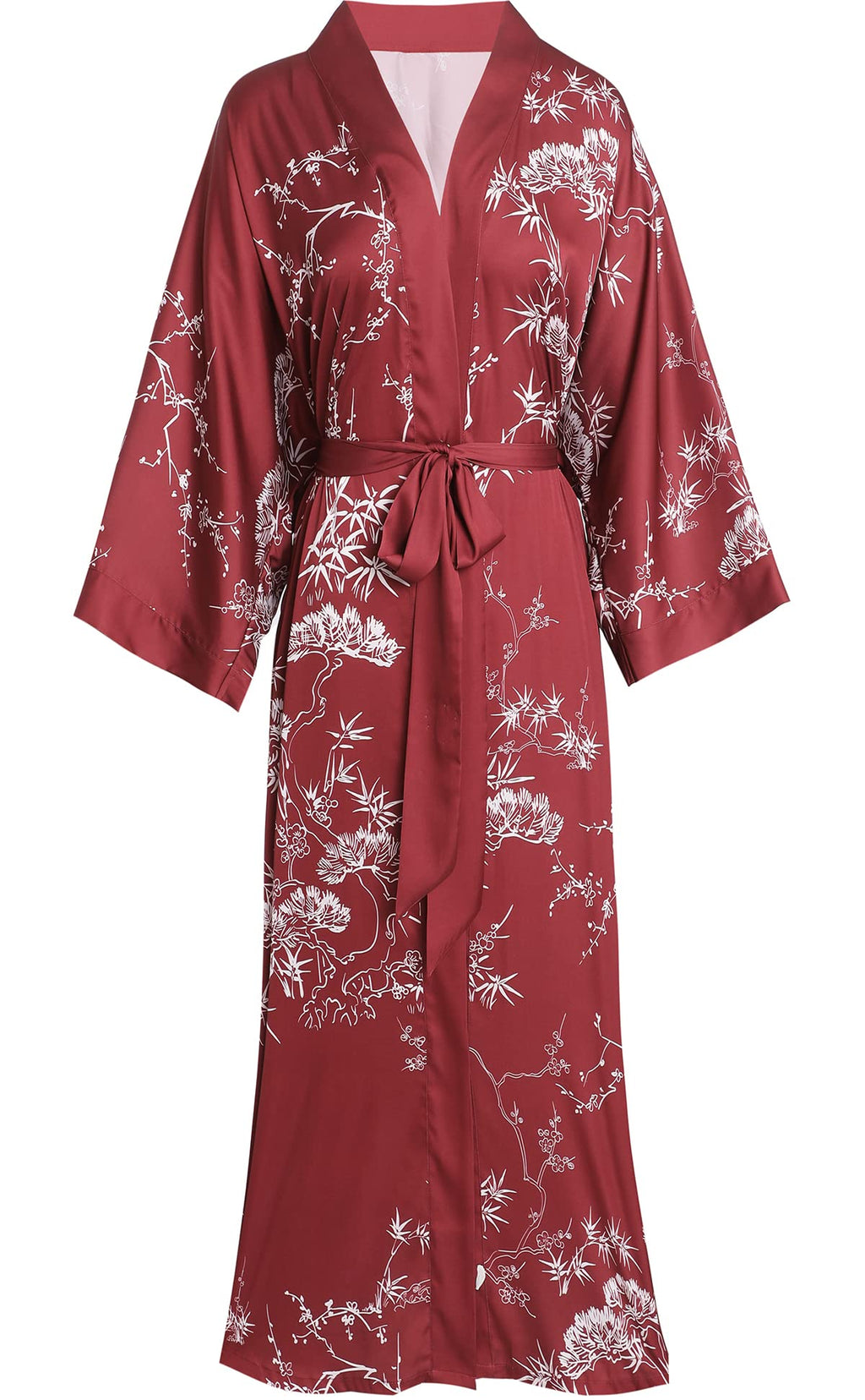 Aensso Long Soft Lightweight Silky Kimonos Robes for Women, Luxury Japanese Floral Womens Kimono Robe
