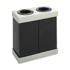 Safco Trash Can Recycle Bin Combo, 28 Gallon Each (2 Bin), At Your Disposal Recycling Center, Black/Grey