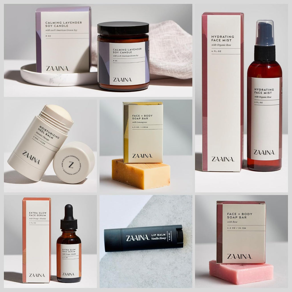 Spa Gift Set for Her - Relaxation Spa Kit for Women, Mother's Day Gifts Handmade in USA, Luxury Spa Gifts for Women, Spa Gift Basket for Mom, Pampering At Home Bath and Body Self Care Spa Package, Birthday Gifts for Women by ZAAINA