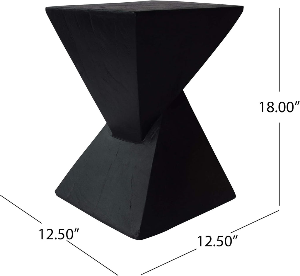 Christopher Knight Home Kajsa Outdoor Lightweight Concrete Accent Table, Black