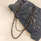 PINKPIN Skelett Geldbörsenkette Biker Jeans Taschenkette Unisex Hosenkette Totenkopf Kette für Männer Frauen