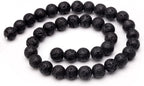 Youngbling Natural Gemstone Beads for Jewelry Making,8mm Black Lava Polished Round Smooth Stone Beads,Genuine Real Stone Beads for Bracelet Necklace 15 Inch(Black Lava,8mm)