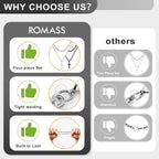 Romass 4Pcs Cross Necklace for Men,Silver Black Layered Necklace for Men Stainless Steel Cross Chain Pendant Jewelry Box Gifts 18-24 Inches