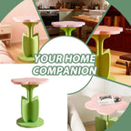 Flower Shaped Coffee Table, Floral Accent Center Table, Pink Coffee Table with Pedestal for Living Room,Bedroom, Lounge, Balcony