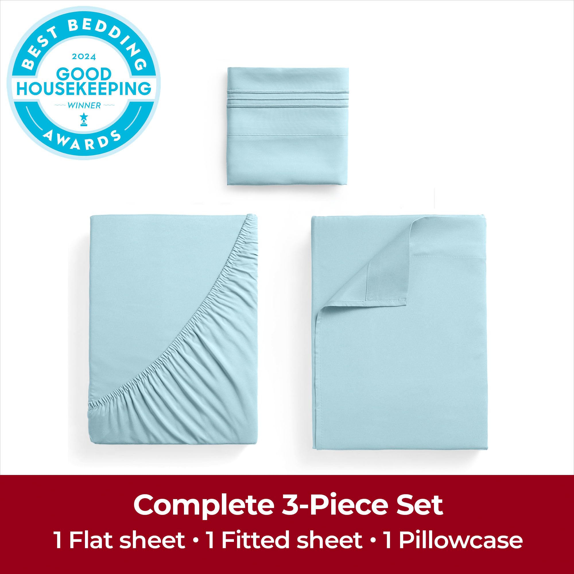 Mellanni Queen Sheets Set - 4 PC Iconic Collection Bedding Sheets & Pillowcases - Hotel Luxury, Extra Soft, Cooling Bed Sheets - for Women, Men, Kids & Teens (Queen, White)