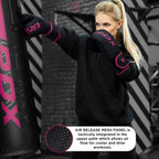 RDX Boxing Gloves, Pro Training Sparring, Maya Hide Leather, Muay Thai MMA Kickboxing, Men Women Adult, Heavy Punching Bag Focus Mitts Pads Workout, Ventilated Palm, Multi Layered, 8 10 12 14 16 18 Oz