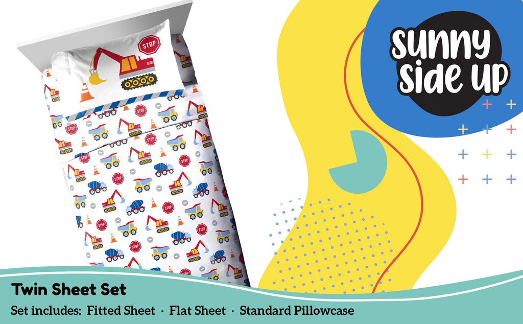 Sunny Side Up Minecraft Creeper & Animals Twin Sheet Set - 3 Piece Kids Bedding Set Includes Pillow Cover - Super Soft Microfiber Sheets