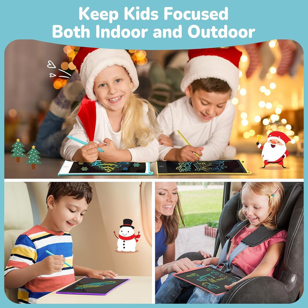 TECJOE 4 Pack LCD Writing Tablet, 8.5 Inch Colorful Drawing Board, Kids Travel Games Activity Learning Toys, Birthday Gifts for 3-8 Year Old Boys Girls Toddlers Preschooler
